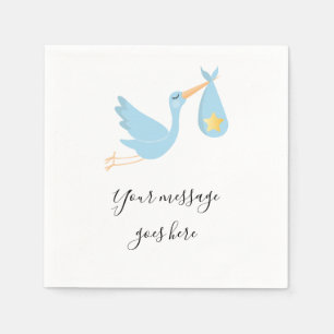 Guardanapo De Papel Cegonha de Entrega Especial Azul Sprinkle Baby Sho