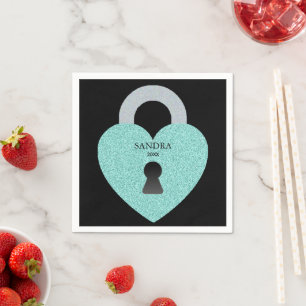 Guardanapo De Papel Celebração Azul Turquesa Chuveiro de Aniversário T