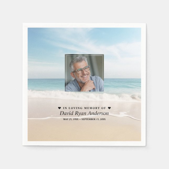 Guardanapo De Papel Celebração da Praia do Memorial do Funeral Fotográ (Frente)