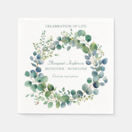 Guardanapo De Papel Celebração da Vida com Eucalipto Verde