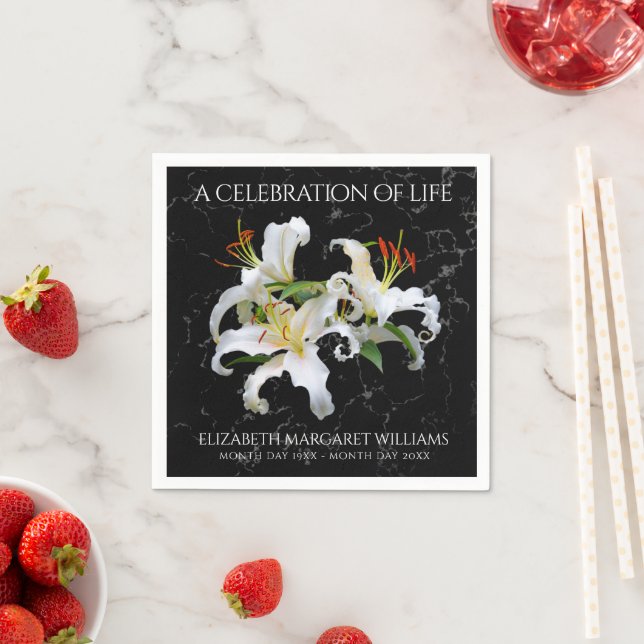 Guardanapo De Papel Celebração da Vida dos Lírios Orientais Orientais  (Insitu)