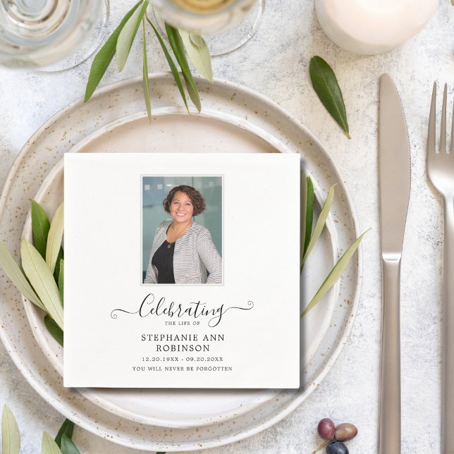 Guardanapo De Papel Celebração da Vida Foto Simples Moderna (Criador carregado)