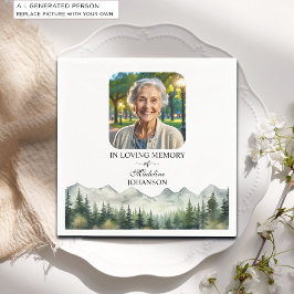 Guardanapo De Papel Celebração da Vida Funeral Montanhas e Árvores