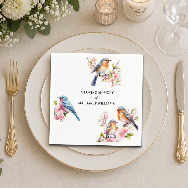 Guardanapo De Papel Celebração da Vida Pequenas Flores de Aves  (Criador carregado)