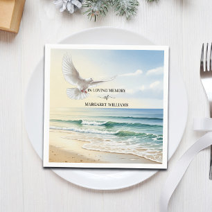 Guardanapo De Papel Celebração da Vida Pombo Branco na Praia
