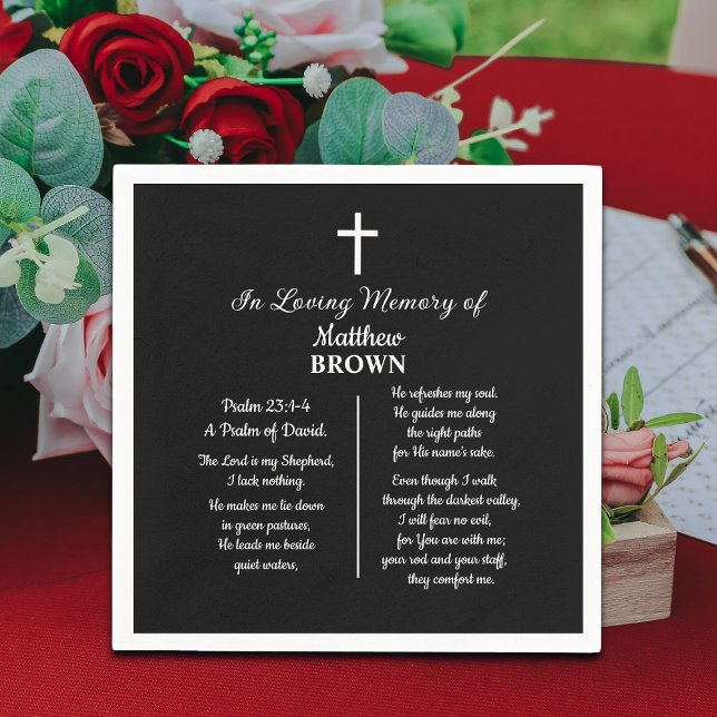 Guardanapo De Papel Celebração da Vida Versículo da Bíblia Funeral (Criador carregado)