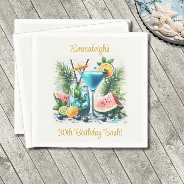 Guardanapo De Papel Celebração de aniversário de 30 anos de Blueberry  (Criador carregado)