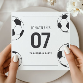 Guardanapo De Papel Celebração de Aniversário de Futebol Número Sete