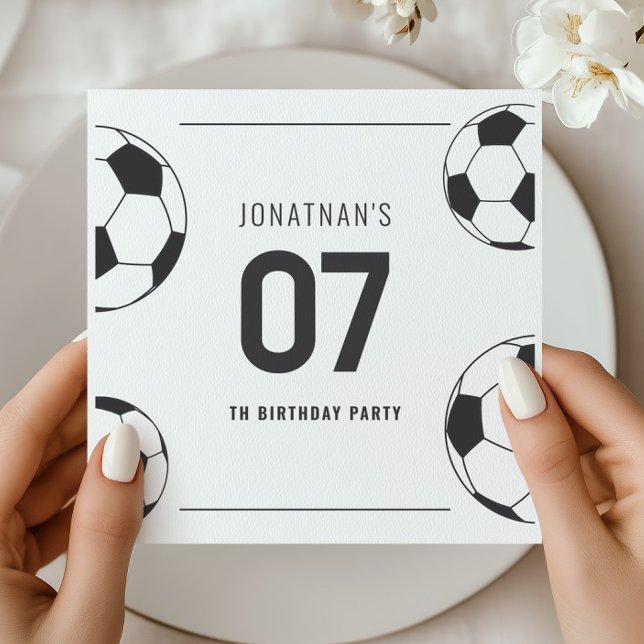 Guardanapo De Papel Celebração de Aniversário de Futebol Número Sete (Criador carregado)