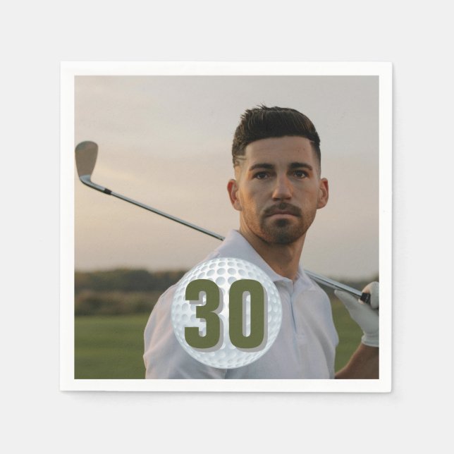 Guardanapo De Papel Celebração de aniversário de Golfer (Frente)