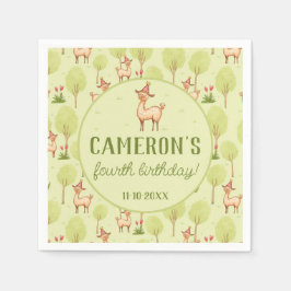 Guardanapo De Papel Celebração de aniversário de Llama no exterior