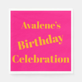 Guardanapo De Papel Celebração de aniversário laranja-escuro e brilhan