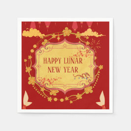 Guardanapo De Papel Celebração de Ano Novo Lunar: Uma Noite de Alegria