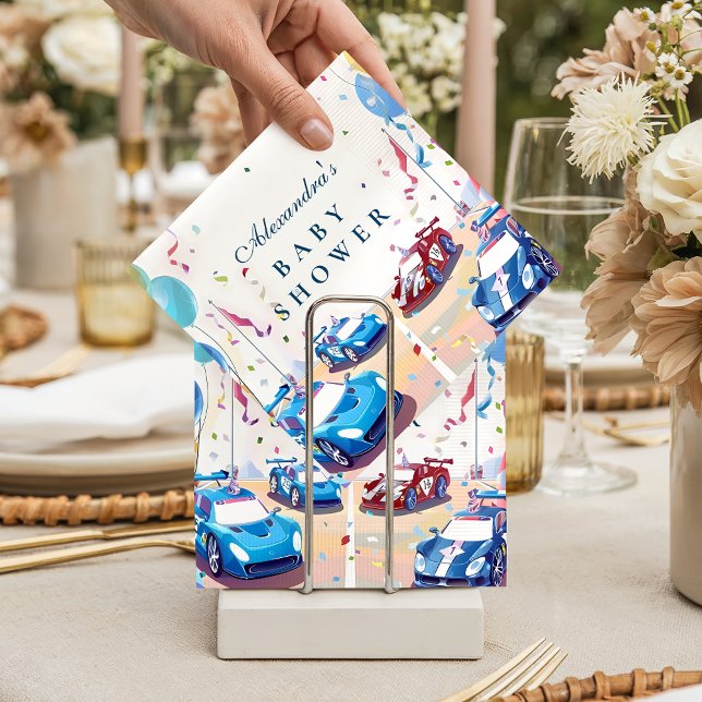 Guardanapo De Papel Celebração de Bebê de Carro Clássico (Criador carregado)