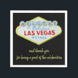 Guardanapo De Papel Celebração de Las Vegas<br><div class="desc">Os guardanapos de Las Vegas para dar as boas-vindas aos convidados para a sua celebração e evento especial em Las Vegas,  Nevada. O famoso signo neon é o design com um fundo negro moderno.</div>