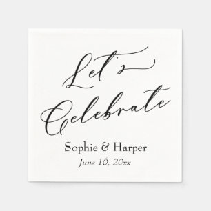 Guardanapo De Papel Celebração de Vamos de Letra com Script de Luxo