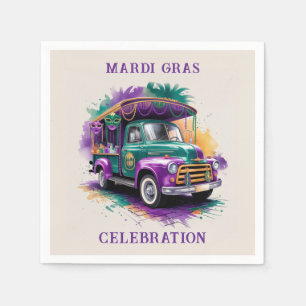 Guardanapo De Papel Celebração de Vintage Truck Mardi Gras