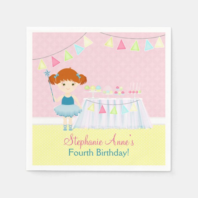 Guardanapo De Papel Celebração do Cupcake Ballerina (Frente)