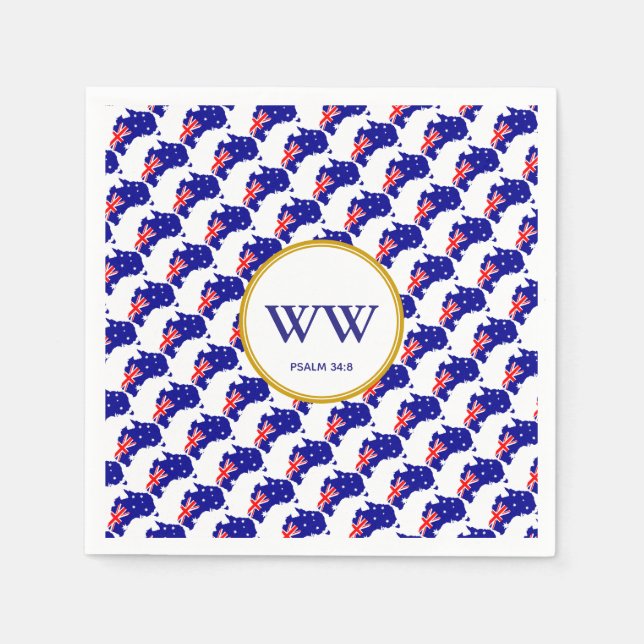 Guardanapo De Papel Celebração do Dia de Aniversário da Bandeira da AU (Frente)