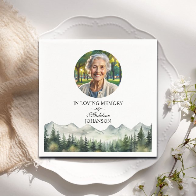 Guardanapo De Papel Celebração Do Funeral De Montanhas E Árvores (Criador carregado)