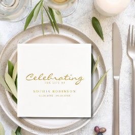 Guardanapo De Papel Celebração do Funeral Elegante do Script Dourado d