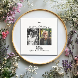 Guardanapo De Papel Celebração Do Life 2 Fotos Funeral Branco