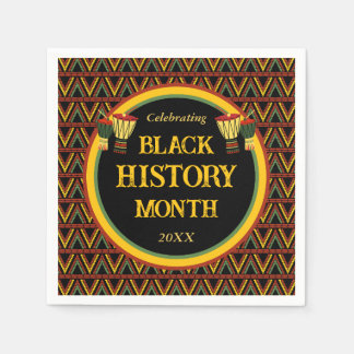 Guardanapo De Papel Celebração do Mês da História Negra dos Padrões Af