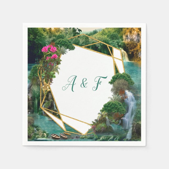 Guardanapo De Papel Celebração no lago da fantasia mágica (Frente)