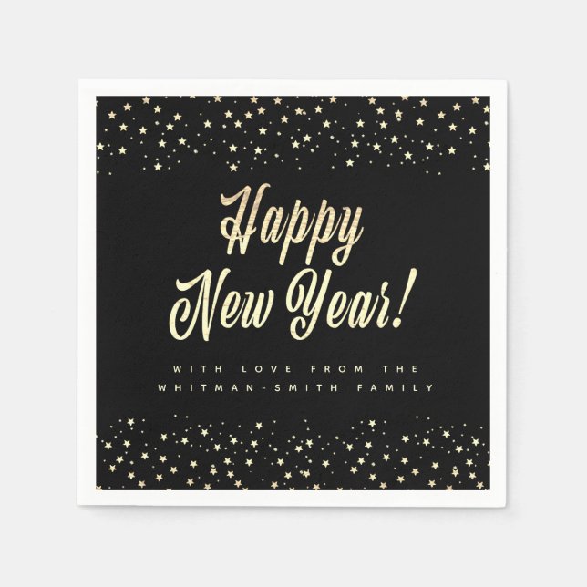 Guardanapo De Papel Celebração Personalizada de Ano Novo (Frente)
