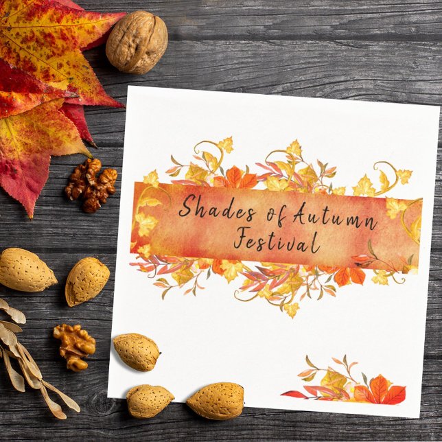 Guardanapo De Papel Celebração Personalizada Rustic Autumn Deixa Napki (Criador carregado)