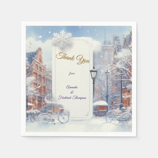 Guardanapo De Papel Celebrações de Inverno em Amsterdã (Frente)