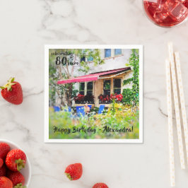 Guardanapo De Papel Celebrando 80 anos Livro de aniversário Napkin
