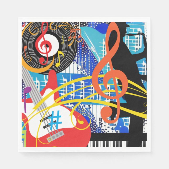 Guardanapo De Papel Celebrando Música (Frente)