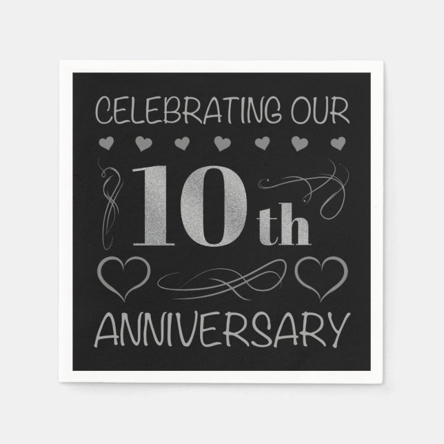 Guardanapo De Papel Celebrando nosso 10º aniversário (Frente)