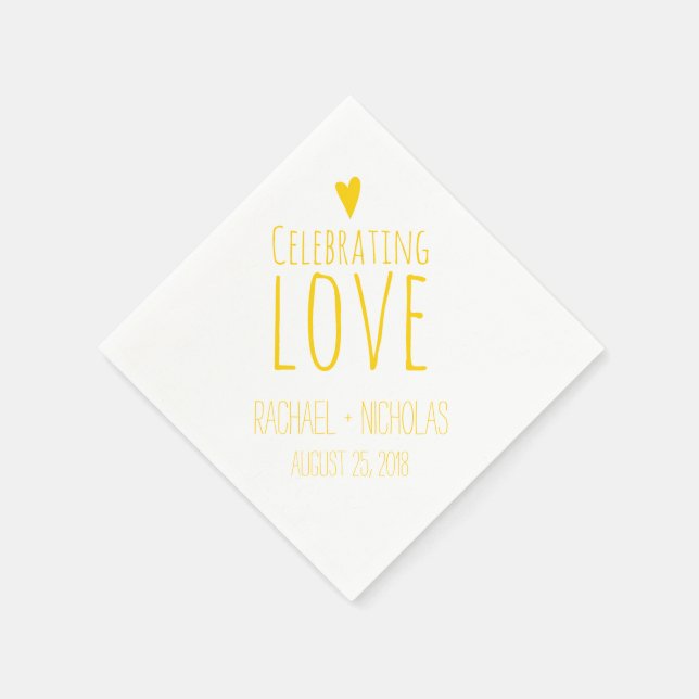 Guardanapo De Papel Celebrando o Amor | Casamento amarelo (Canto)