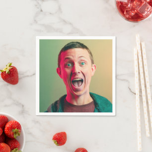 Guardanapo De Papel Celebrante de aniversário da Foto Engraçada