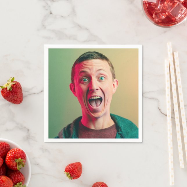 Guardanapo De Papel Celebrante de aniversário da Foto Engraçada (Insitu)