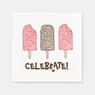 Guardanapo De Papel Celebrar! Eclair Sorvete Popsicles Foodie