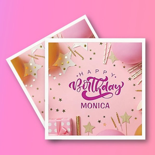 Guardanapo De Papel Celebrate! Girl Happy Birthday Party (Criador carregado)