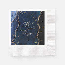 Guardanapo De Papel  Celestial Blue Quinceanera Midnight Stars Moon 
