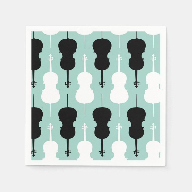 Guardanapo De Papel Cello Pattern - Teal (Frente)