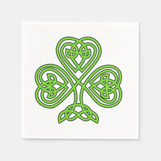 Guardanapo De Papel Celtic Knot Shamrock em branco (Frente)