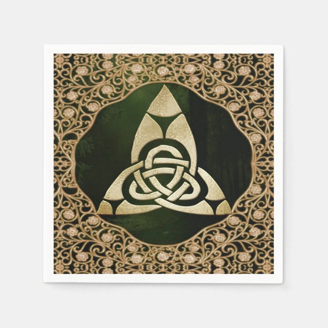 Guardanapo De Papel Celtic Trinity Knot on Forest Shadows (Frente)