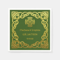 Celtic Wedding Green Faux Dourado Personalize
