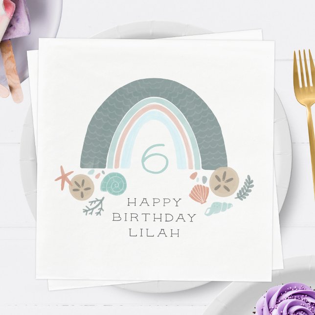 Guardanapo De Papel Célula do Arco-Íris Náutica Sob o Partido do Mar (Criador carregado)