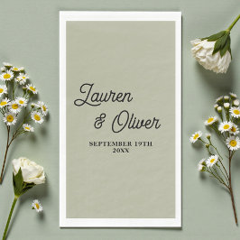 Guardanapo De Papel Cement Grey Script Minimalist Wedding