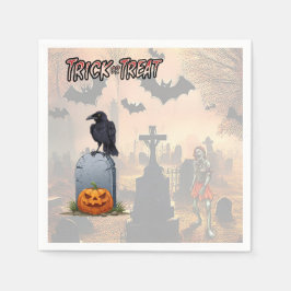Guardanapo De Papel Cemitério de Halloween