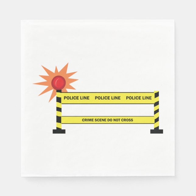 Guardanapo De Papel Cena de Crime na Linha de Polícia (Frente)