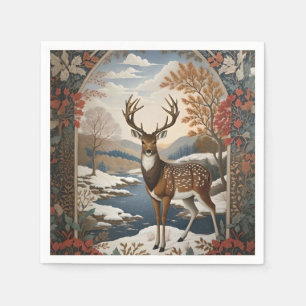 Guardanapo De Papel Cena de inverno de veados Elegante