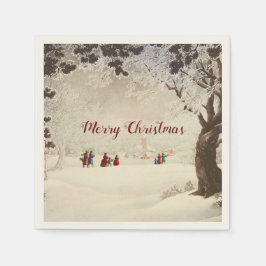 Guardanapo De Papel Cena de inverno Vintage Victorian